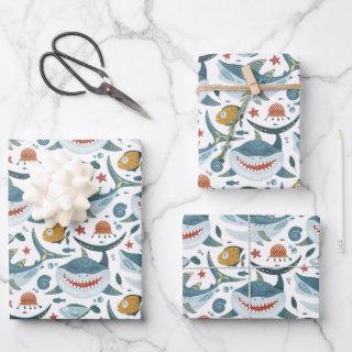 Modern Shark 1st 2nd 3rd Kids Birthday Gifts Party  Sheets