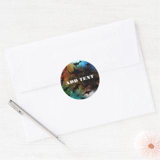 Modern shark fish jaws whale under the sea galaxy classic round sticker