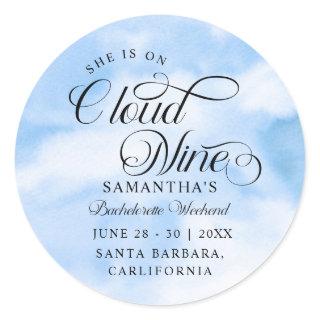 Modern She Is On Cloud 9 Bachelorette Weekend Classic Round Sticker