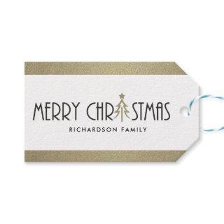 MODERN SILVER MERRY CHRISTMAS DOODLE HOLIDAY GIFT TAGS