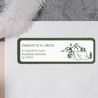 Modern Simple Camping Bachelorette Party Address Label