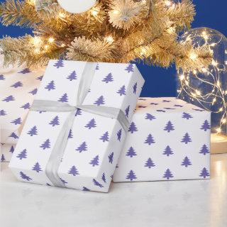 Modern Simple Christmas Trees Periwinkle Blue