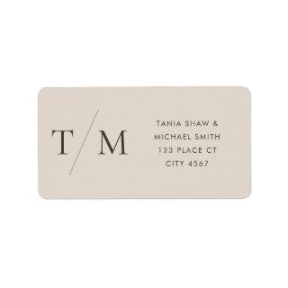 Modern Simple Monogram Sand Mix & Match Wedding Label