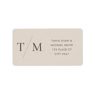 Modern Simple Monogram Sand Mix & Match Wedding Label