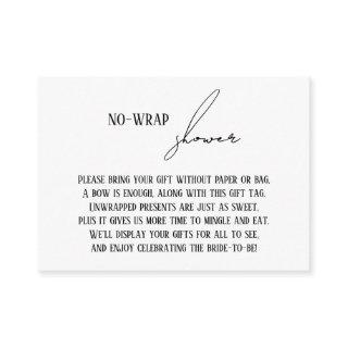 Modern Simple "No-Wrap Shower" Gift Tag Enclosure Card