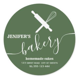 Modern simple Professional rolling pin whisk Class Classic Round Sticker