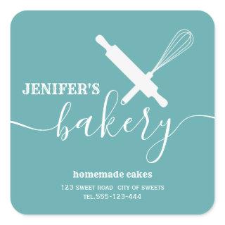 Modern simple Professional rolling pin whisk Square Sticker