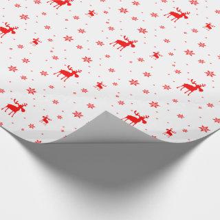 Modern Simple Red Moose Snowflakes