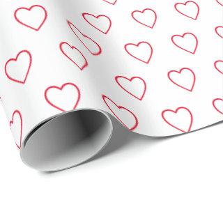 Modern Simple Valentine Red Hearts Pattern