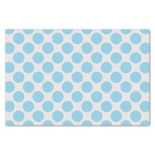 Modern Sky Blue and White Large Polka Dots Tissue Paper