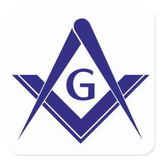 Modern Square & Compasses Square Sticker
