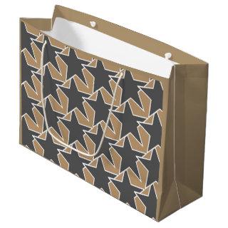 Modern Star Geometric - taupe and grey / gray Large Gift Bag