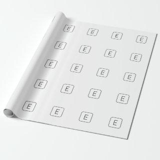 Modern Styled Initial Monogram | White & Black