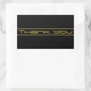 Modern Stylish Editable Gold Text & Line Stripes Rectangular Sticker