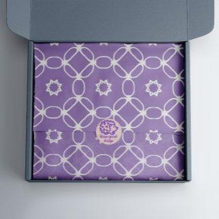 Modern Stylish White And Purple Geometric Pattern Tissue Paper