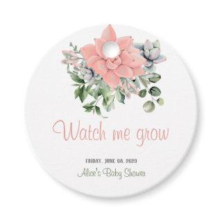 Modern Succulent Watch me Grow Green Coral  Favor Tags