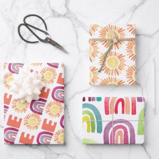 Modern Suns & Rainbows 1st Birthday  Sheets