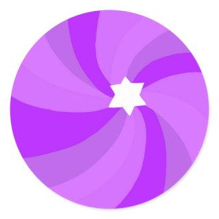 Modern Swirl Star of David Bar Bar Mitzvah Custom Classic Round Sticker