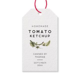 Modern Tomato Ketchup label with tomato leaf