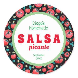 Modern tomato sauce salsa food label