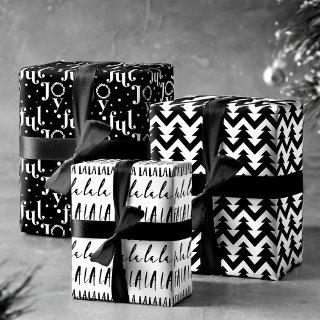 Modern Trendy FA LA LA Joyful Black and White   Sheets