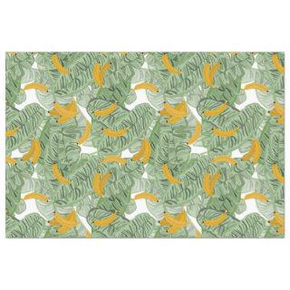 Modern Tropical Banana Greenery Pattern Tissue Paper