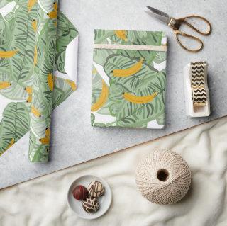 Modern Tropical Banana Greenery Pattern