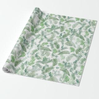 Modern Tropical Greenery White Green Foliage