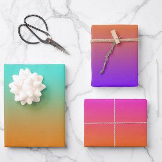 Modern Turquoise Pink Purple and Orange Gradient  Sheets