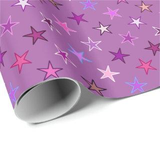 Modern Twinkling Stars, Violet, Plum and Pink