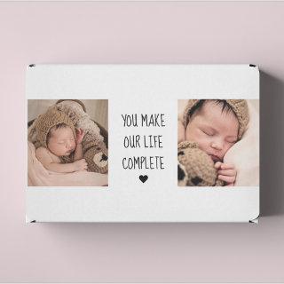 Modern Two Photo | You Make Our Life Complete  Rectangular Sticker