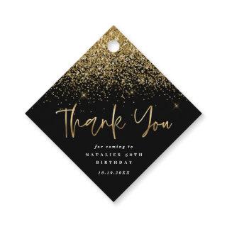 Modern typography gold 60th birthday thank you favor tags