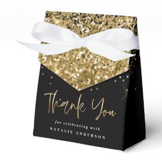 Modern typography gold glitter chic birthday favor boxes