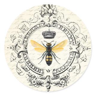 MODERN VINTAGE french queen bee Classic Round Sticker