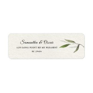 Modern Watercolor Green Olive Branch Label
