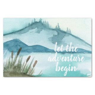 Modern Watercolor Nature Let's The Adventure Begin Tissue Paper