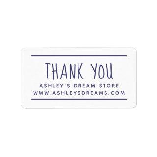 Modern Website Link Navy Blue Thank You Sticker