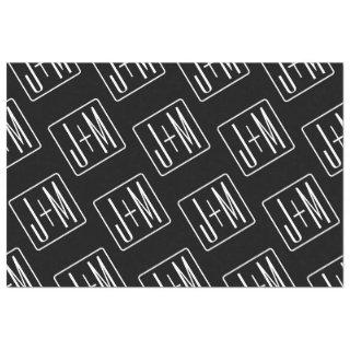 Modern Wedding Initials Pattern | Black & White Tissue Paper