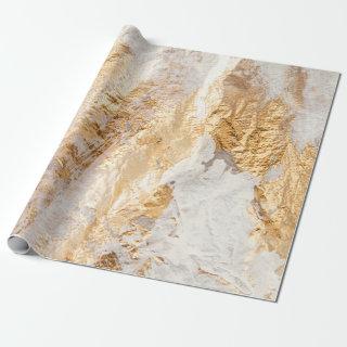 Modern White And Gold Brush Painted Background Tex