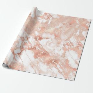 Modern White and Rose Gold Marble Pattern