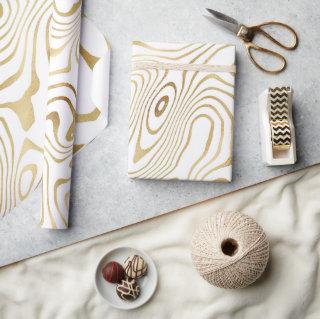 Modern White Gold Marble Abstract
