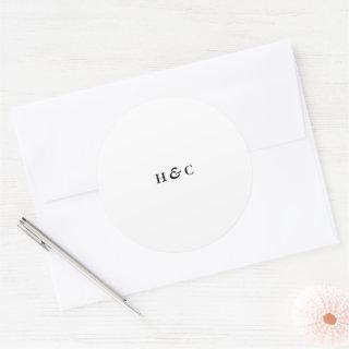 Modern White Simple Plain Elegant Wedding Classic Round Sticker
