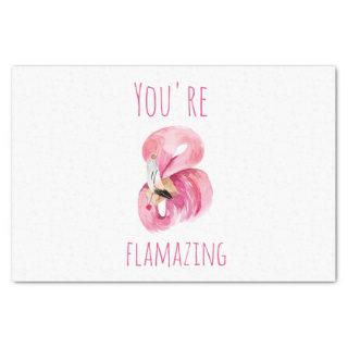 Modern You Are Flamazing Beauty Pink Flamingo Tissue Paper