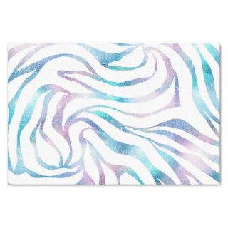 Modern Zebra Print Glam Blue Purple Glitter  Tissue Paper
