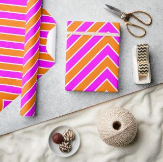 Modern Zigzag Stripe Hot Pink Orange