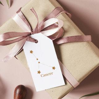 Modern Zodiac Sign Gold Cancer | Element Water Gift Tags