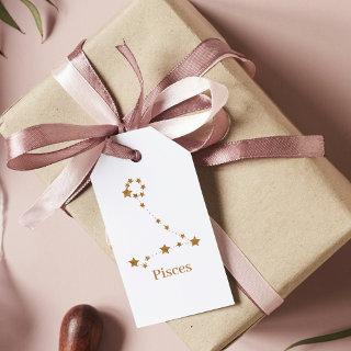 Modern Zodiac Sign Gold Pisces | Element Water Gift Tags