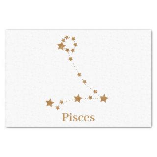 Modern Zodiac Sign Gold Pisces | Element Water Tissue Paper