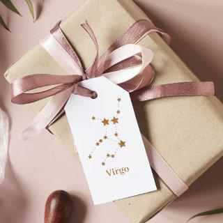Modern Zodiac Sign Gold Virgo | Element Earth Gift Tags