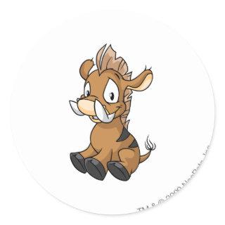 Moehog Brown Classic Round Sticker